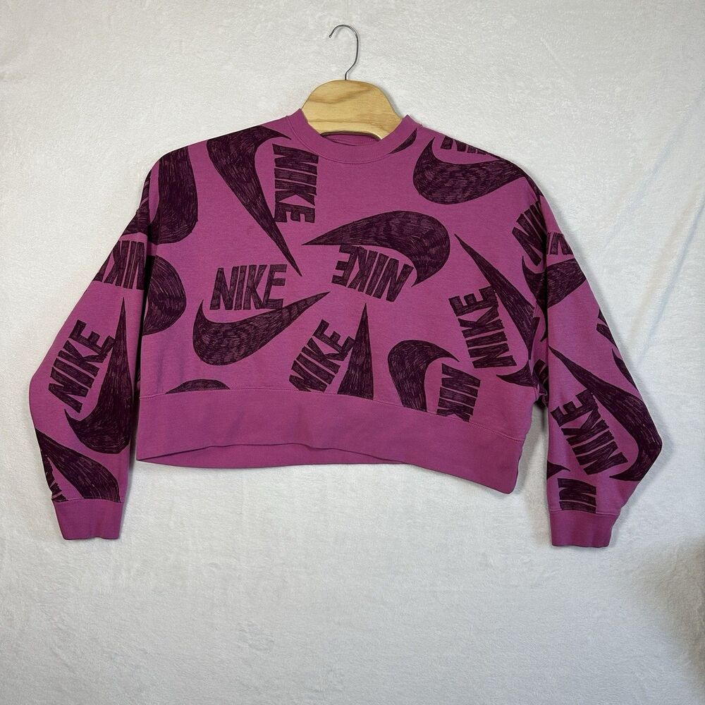 Nike Sportswear Icon Clash Crop Crew Loose Fit Sweatshirt Women’s‎ Size Large